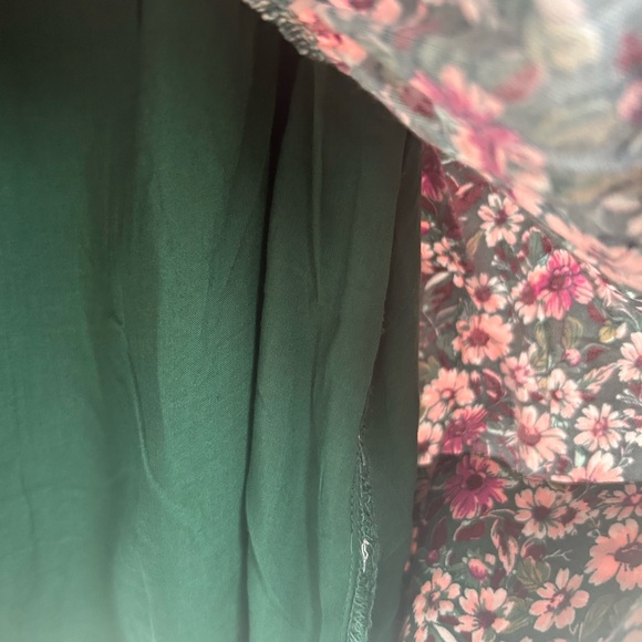 NEW Free People Floral Dress Women XS The Avenue Mini Cottagecore Emerald/pink - Picture 12 of 16